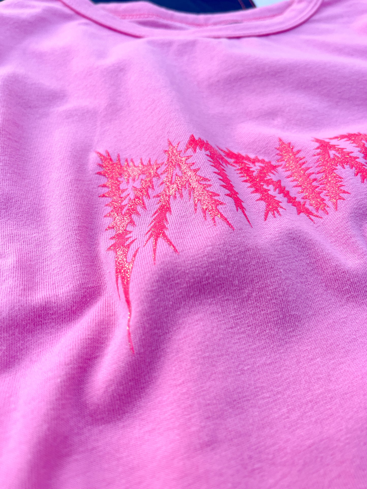 Sparkle Logo Crop Top - Pink