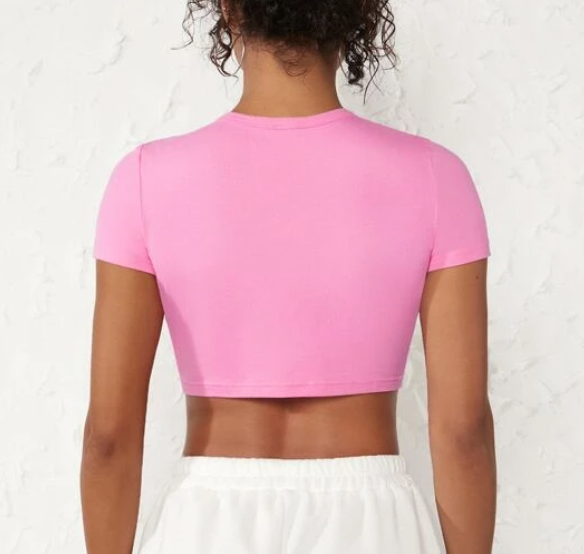 Sparkle Logo Crop Top - Pink