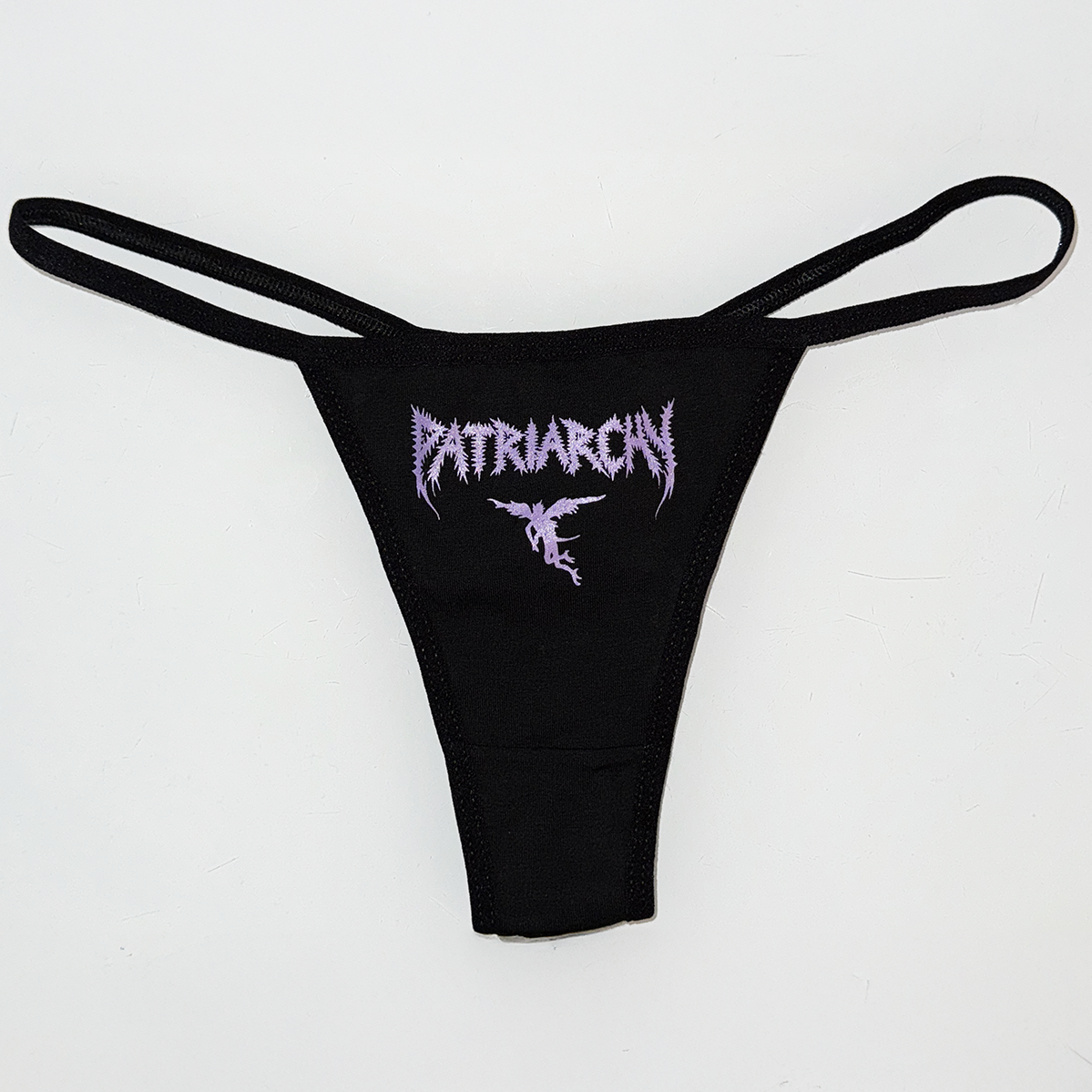 Schwarzer Logo-Tanga